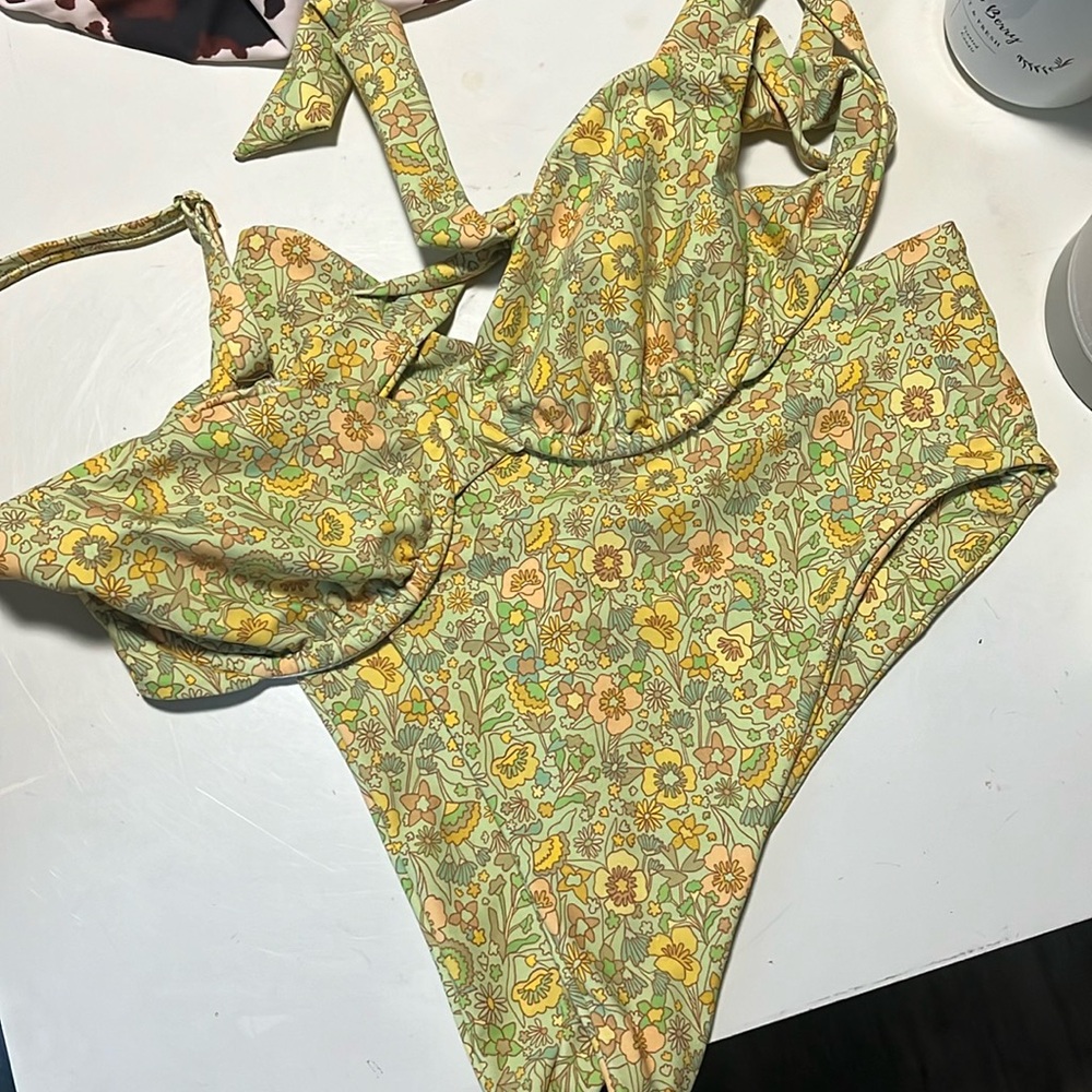 Skatie two piece bikini! Top is size medium, bottom is size large!